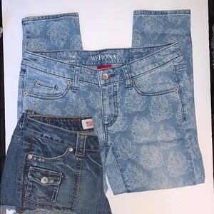Set of two. Merona Blue Crop Jeans w/ Denim Texture & Massimo low rise shorts